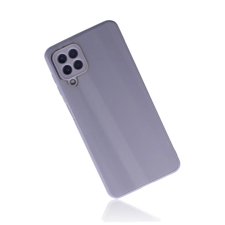 BFS  Samsung Galaxy A22 Kılıf Glass Kapak - Lila