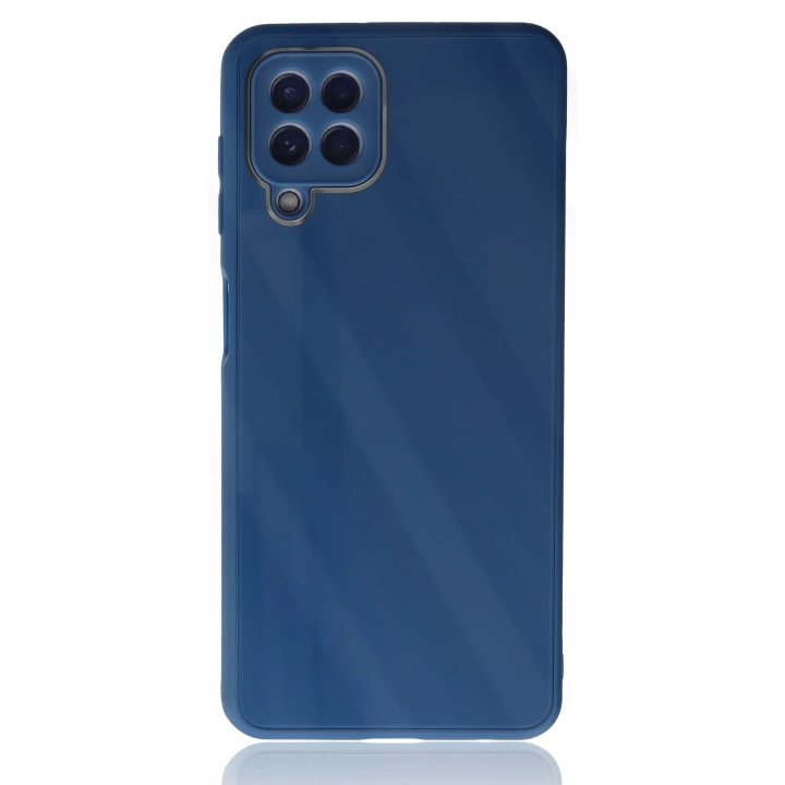 BFS  Samsung Galaxy A22 Kılıf Glass Kapak - Mavi