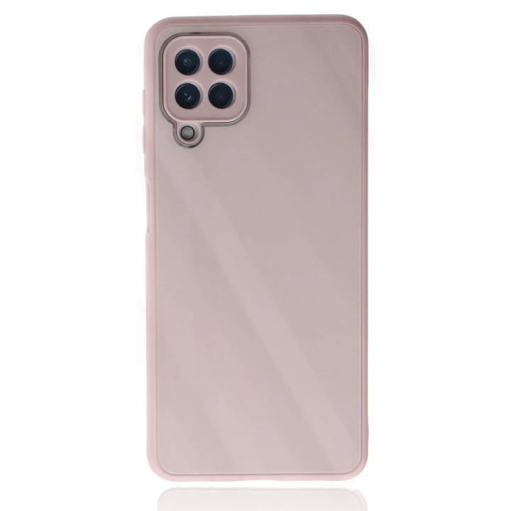 BFS  Samsung Galaxy A22 Kılıf Glass Kapak - Pembe