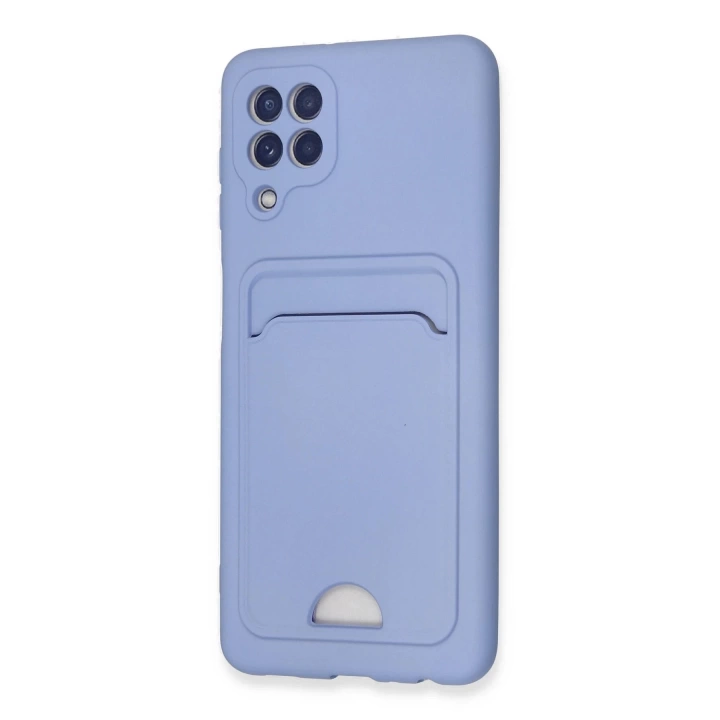 BFS  Samsung Galaxy A22 Kılıf Kelvin Kartvizitli Silikon - Lila