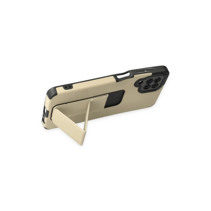 BFS  Samsung Galaxy A22 Kılıf Mega Standlı Silikon - Gold