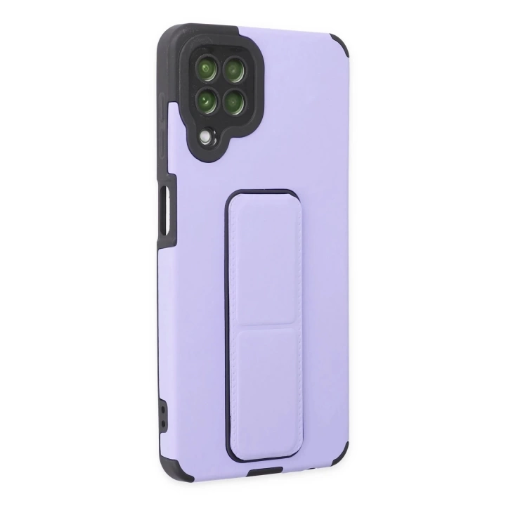 BFS  Samsung Galaxy A22 Kılıf Mega Standlı Silikon - Lila