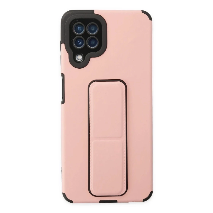 BFS  Samsung Galaxy A22 Kılıf Mega Standlı Silikon - Pudra