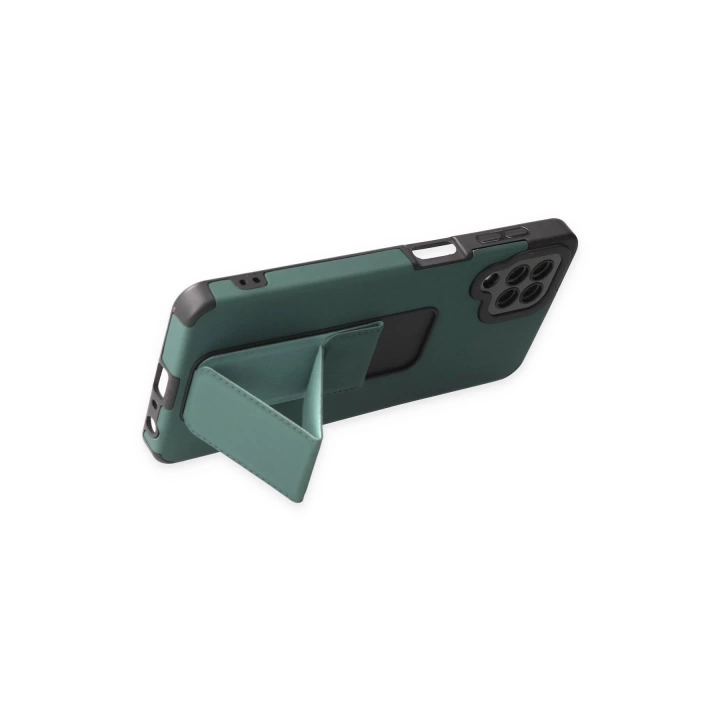BFS  Samsung Galaxy A22 Kılıf Mega Standlı Silikon - Yeşil