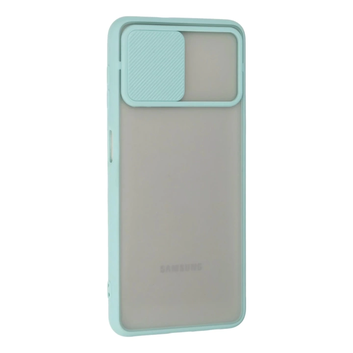 BFS  Samsung Galaxy A22 Kılıf Palm Buzlu Kamera Sürgülü Silikon - Turkuaz