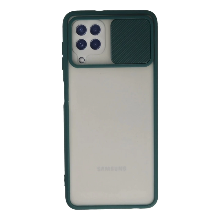 BFS  Samsung Galaxy A22 Kılıf Palm Buzlu Kamera Sürgülü Silikon - Yeşil