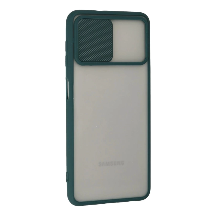 BFS  Samsung Galaxy A22 Kılıf Palm Buzlu Kamera Sürgülü Silikon - Yeşil