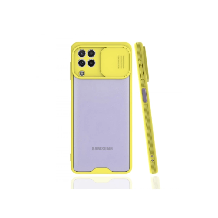 BFS  Samsung Galaxy A22 Kılıf Platin Kamera Koruma Silikon - Sarı