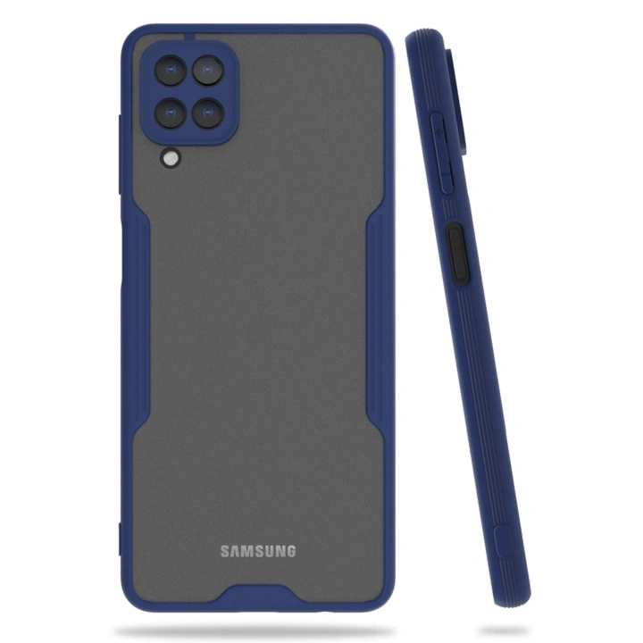 BFS  Samsung Galaxy A22 Kılıf Platin Silikon - Lacivert