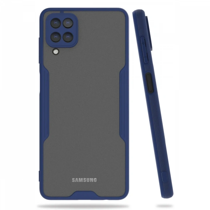 BFS  Samsung Galaxy A22 Kılıf Platin Silikon - Lacivert