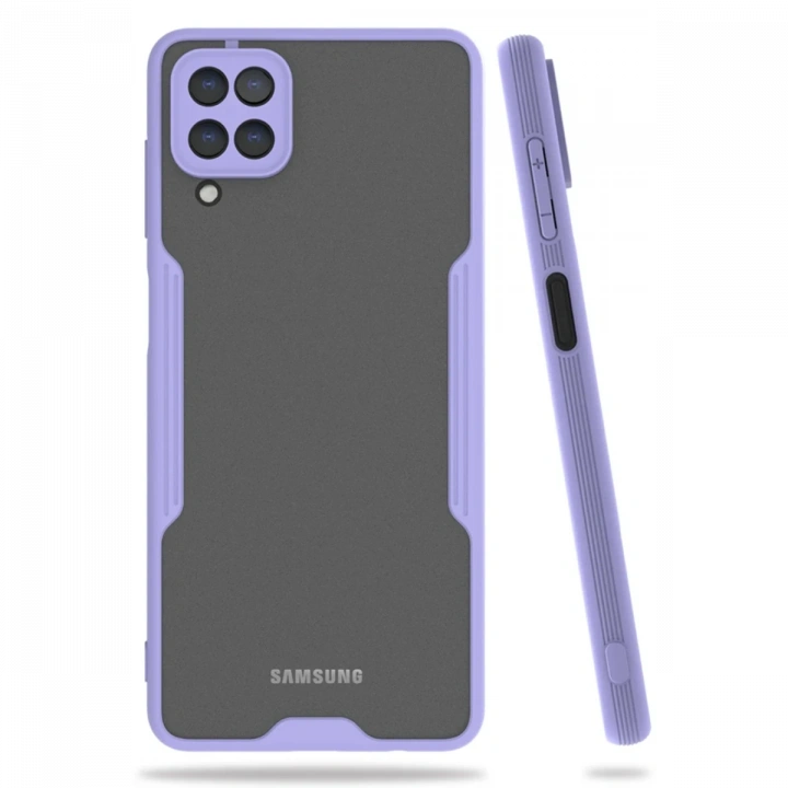 BFS  Samsung Galaxy A22 Kılıf Platin Silikon - Lila