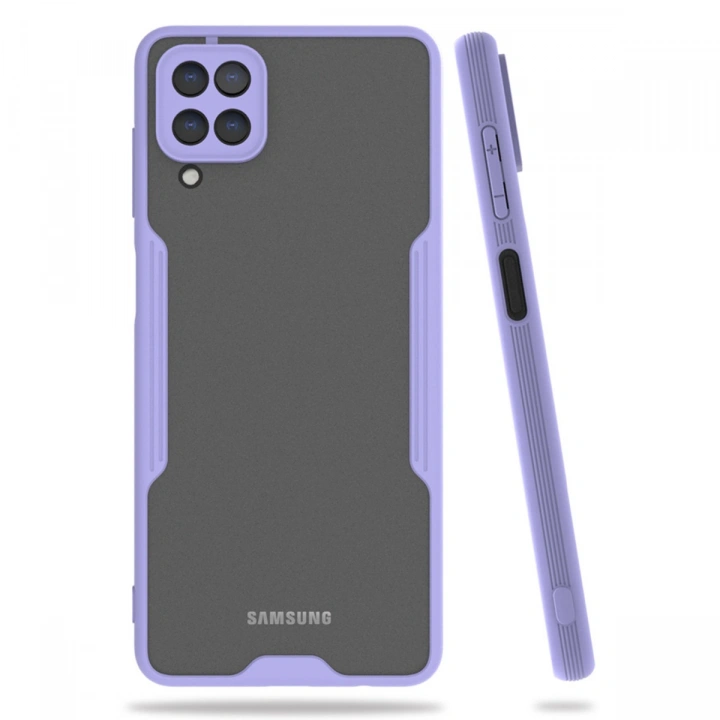 BFS  Samsung Galaxy A22 Kılıf Platin Silikon - Lila