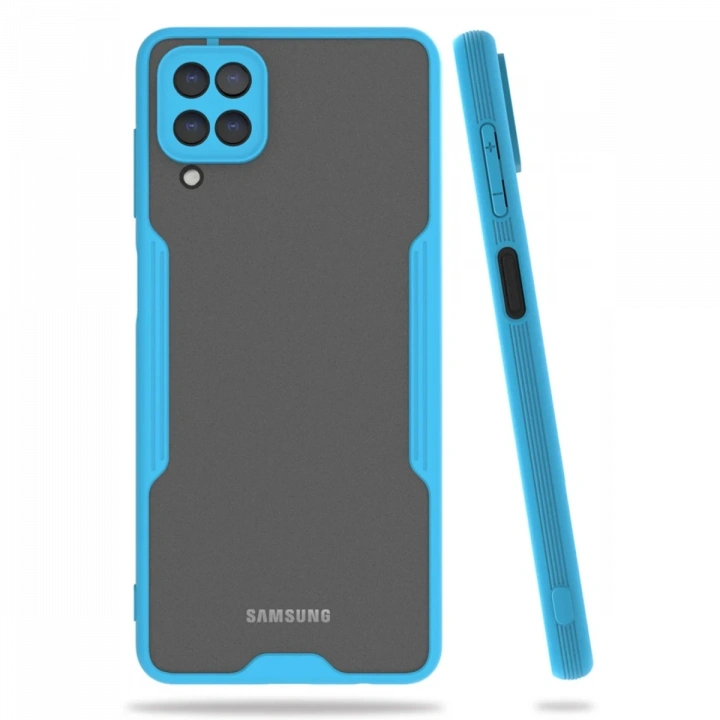 BFS  Samsung Galaxy A22 Kılıf Platin Silikon - Mavi