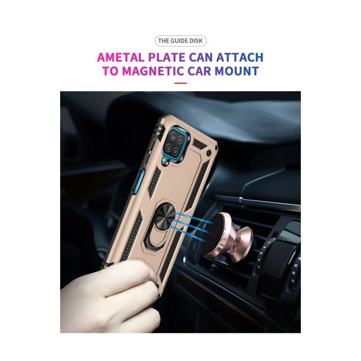 BFS  Samsung Galaxy A22 Kılıf Sofya Yüzüklü Silikon Kapak - Gold