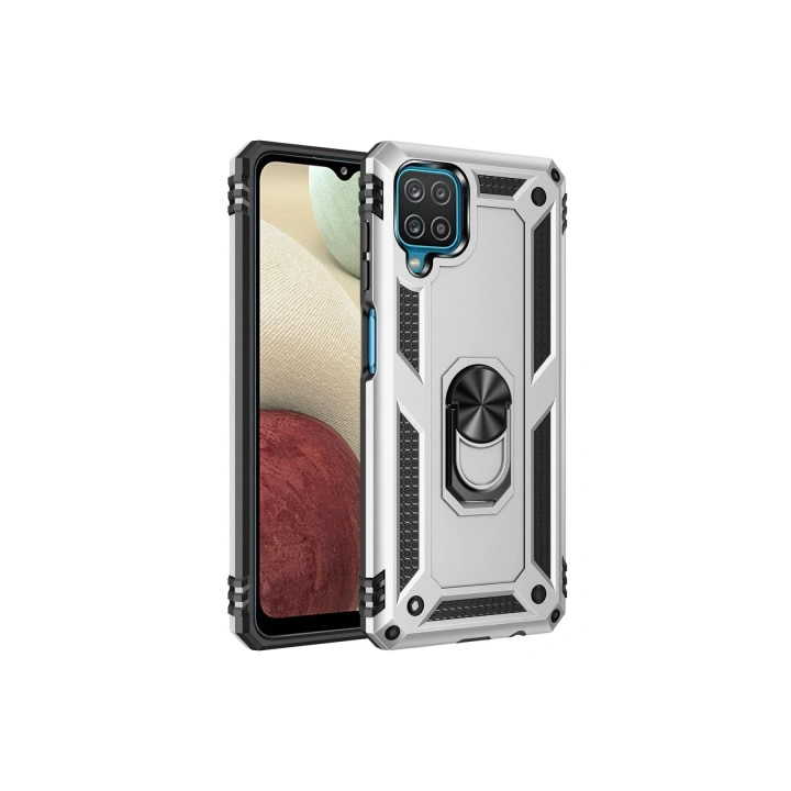 BFS  Samsung Galaxy A22 Kılıf Sofya Yüzüklü Silikon Kapak - Gümüş