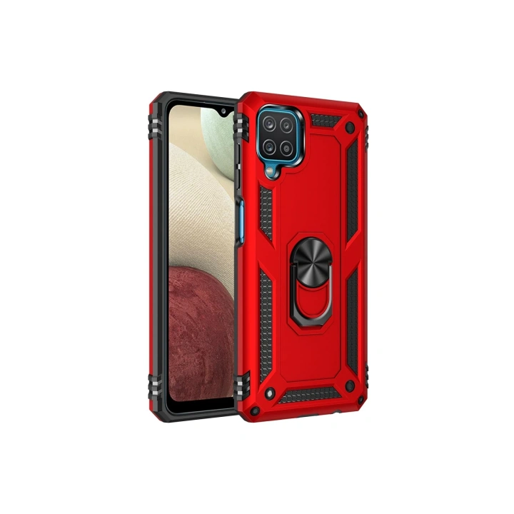 BFS  Samsung Galaxy A22 Kılıf Sofya Yüzüklü Silikon Kapak - Kırmızı