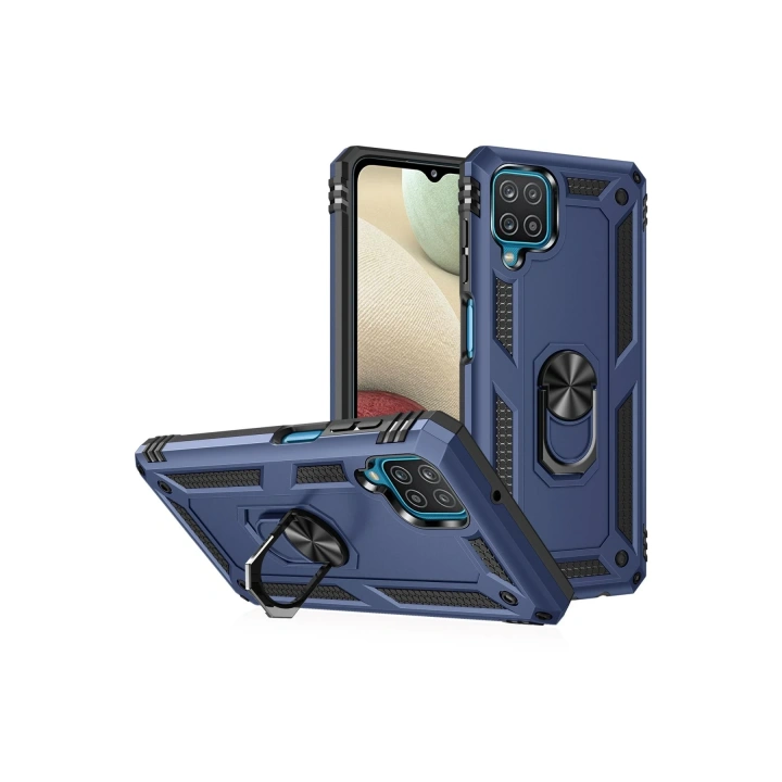 BFS  Samsung Galaxy A22 Kılıf Sofya Yüzüklü Silikon Kapak - Lacivert