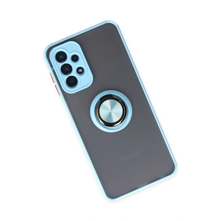 BFS  Samsung Galaxy A23 4G Kılıf Montreal Yüzüklü Silikon Kapak - Buz Mavi