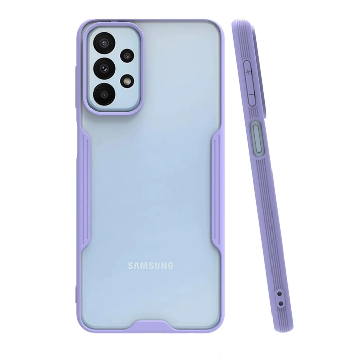 BFS  Samsung Galaxy A23 4G Kılıf Platin Silikon - Lila