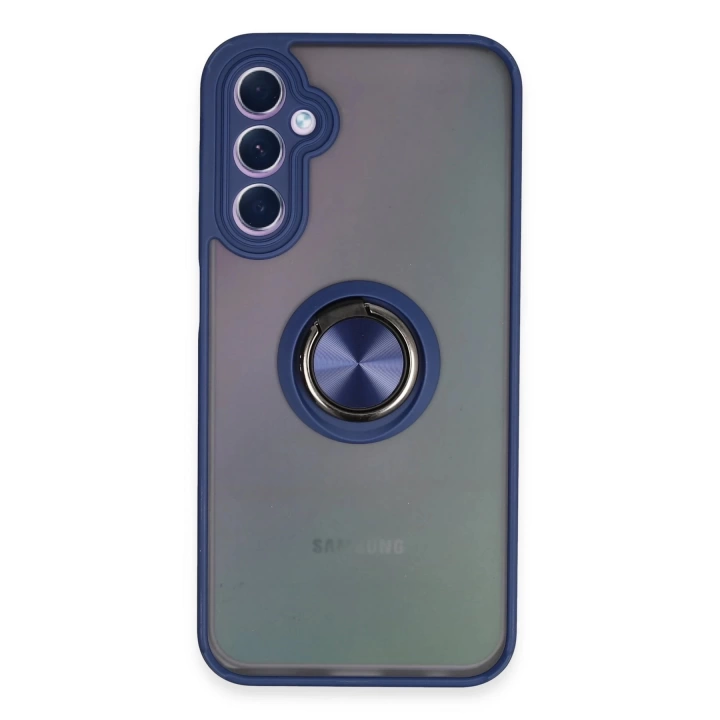 BFS  Samsung Galaxy A24 4G Kılıf Montreal Yüzüklü Silikon Kapak - Lacivert