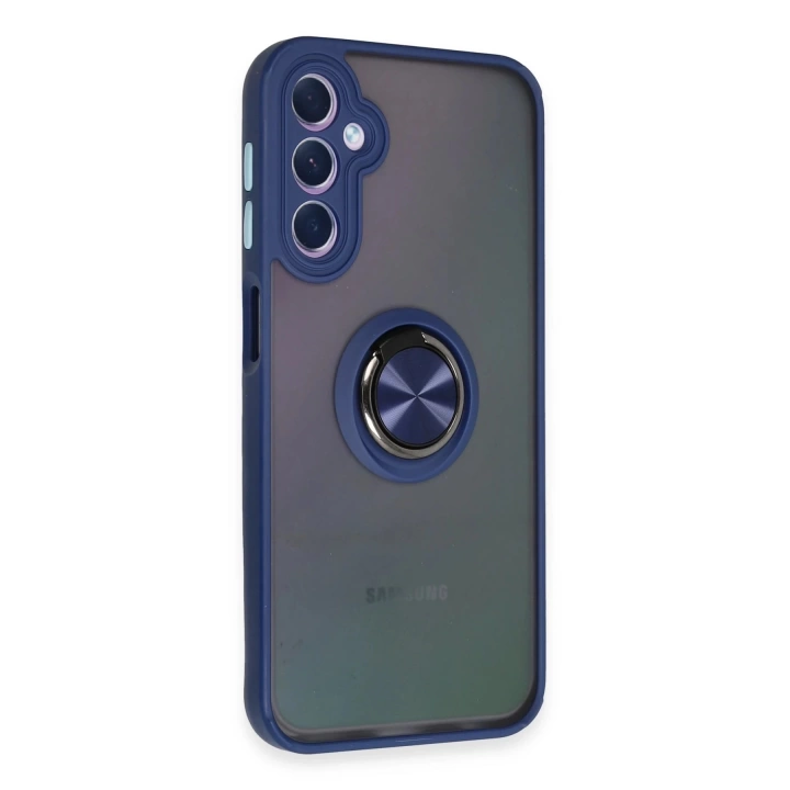 BFS  Samsung Galaxy A24 4G Kılıf Montreal Yüzüklü Silikon Kapak - Lacivert