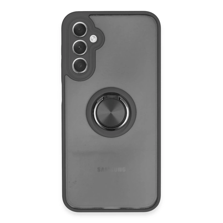 BFS  Samsung Galaxy A24 4G Kılıf Montreal Yüzüklü Silikon Kapak - Siyah