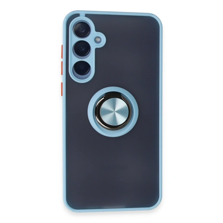 BFS  Samsung Galaxy A25 5G Kılıf Montreal Yüzüklü Silikon Kapak - Buz Mavi
