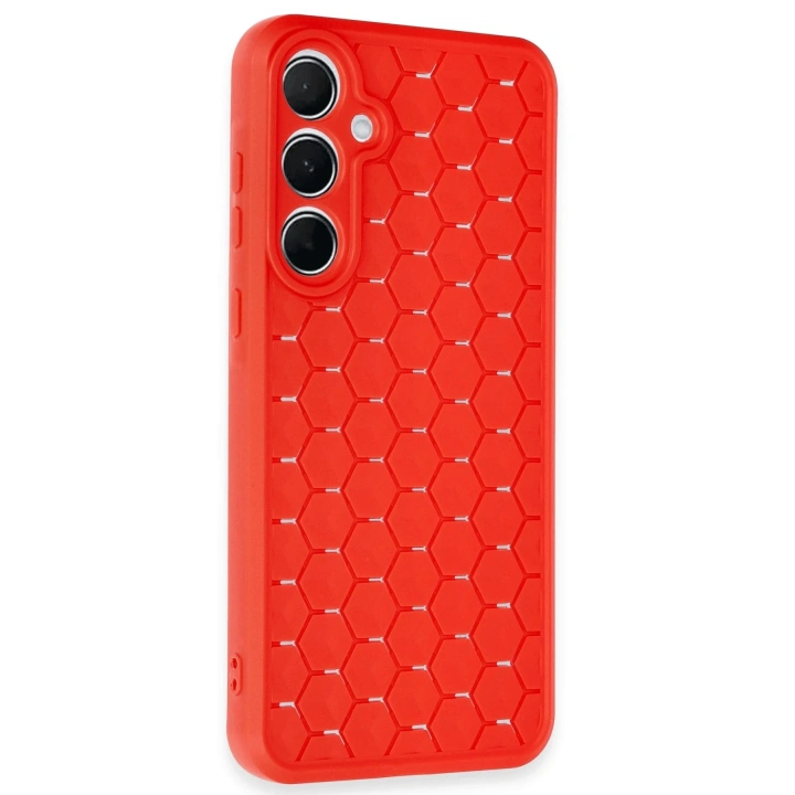 BFS  Samsung Galaxy A25 5G Kılıf Petek Silikon Kapak - Kırmızı