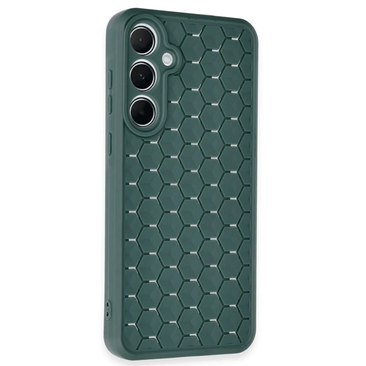 BFS  Samsung Galaxy A25 5G Kılıf Petek Silikon Kapak - Koyu Yeşil