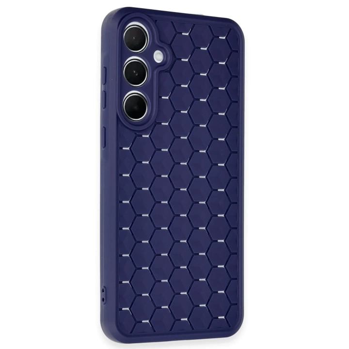 BFS  Samsung Galaxy A25 5G Kılıf Petek Silikon Kapak - Lacivert
