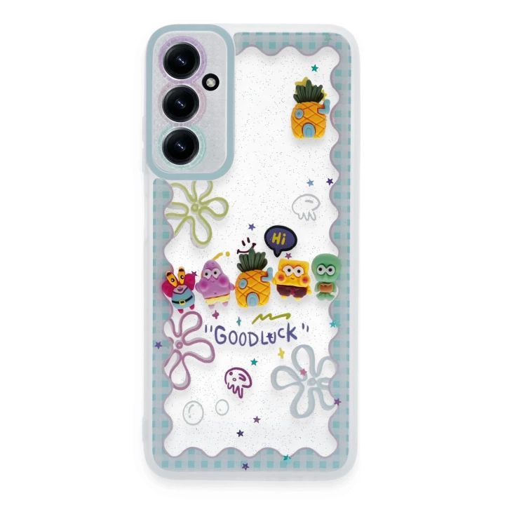 BFS  Samsung Galaxy A25 5G Kılıf Sweet Desenli Silikon Kapak - Açık Mavi