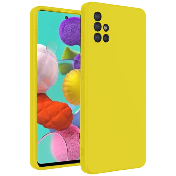 BFS  Samsung Galaxy A31 Kılıf Nano içi Kadife Silikon - Sarı