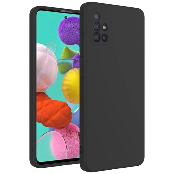 BFS  Samsung Galaxy A31 Kılıf Nano içi Kadife Silikon - Siyah