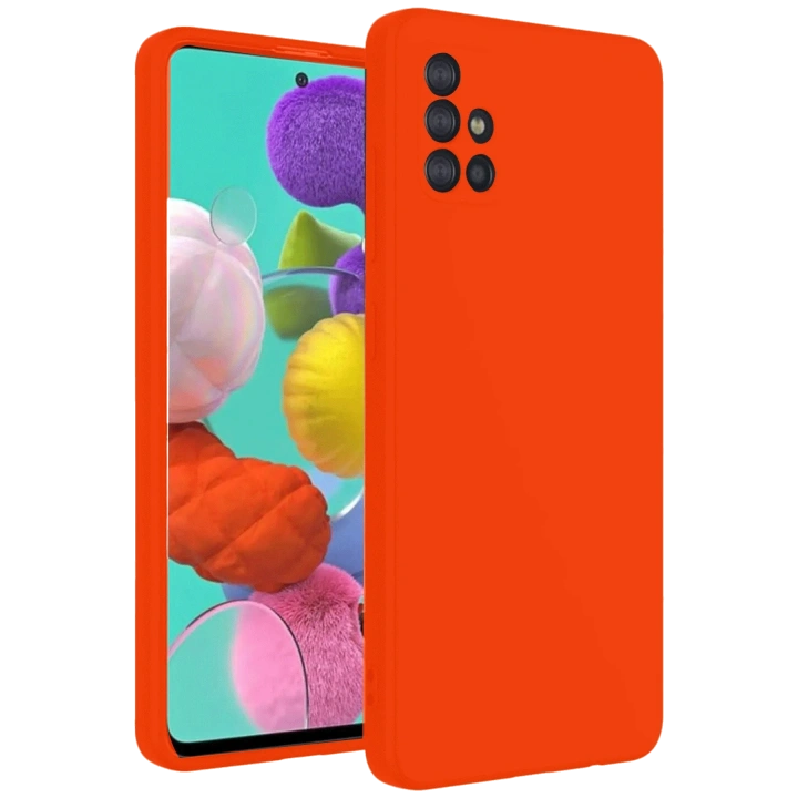 BFS  Samsung Galaxy A31 Kılıf Nano içi Kadife Silikon - Turuncu