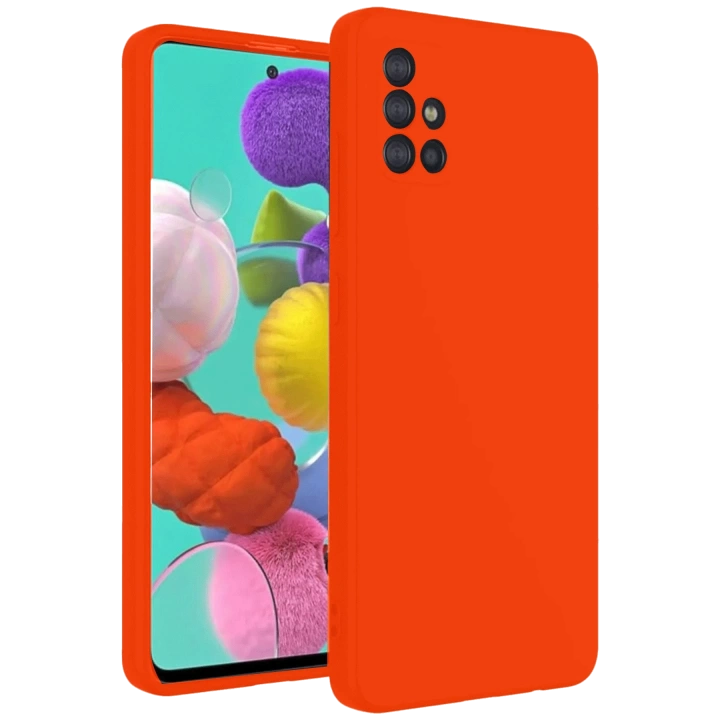 BFS  Samsung Galaxy A31 Kılıf Nano içi Kadife Silikon - Turuncu