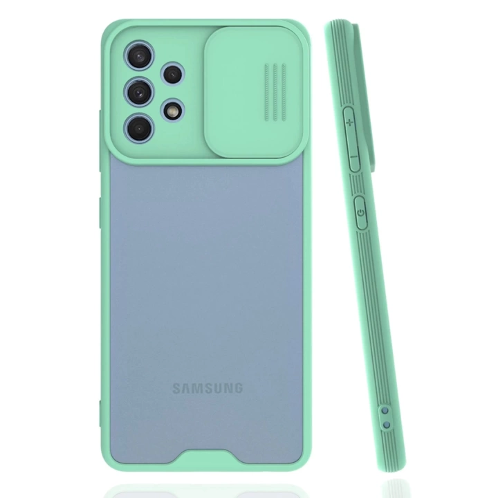 BFS  Samsung Galaxy A32 Kılıf Platin Kamera Koruma Silikon - Açık Yeşil