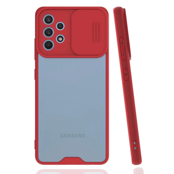 BFS  Samsung Galaxy A32 Kılıf Platin Kamera Koruma Silikon - Kırmızı