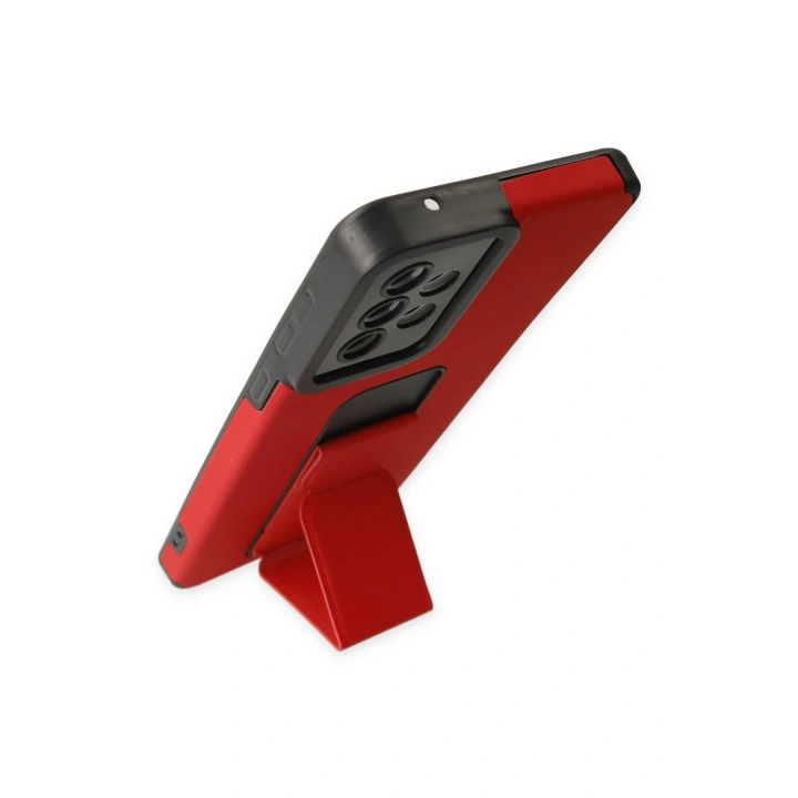 BFS  Samsung Galaxy A33 5G Kılıf Mega Standlı Silikon - Kırmızı