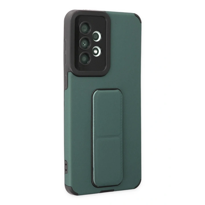 BFS  Samsung Galaxy A33 5G Kılıf Mega Standlı Silikon - Yeşil