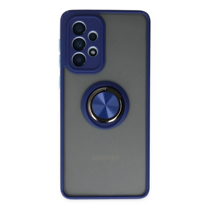 BFS Samsung Galaxy A33 5G Kılıf Montreal Yüzüklü Silikon Kapak - Lacivert