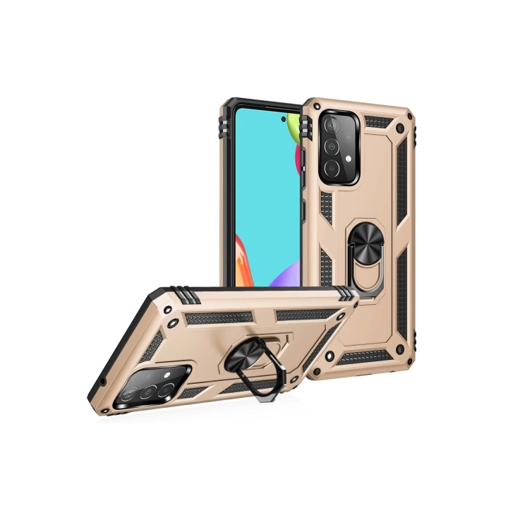 BFS  Samsung Galaxy A33 5G Kılıf Sofya Yüzüklü Silikon Kapak - Gold