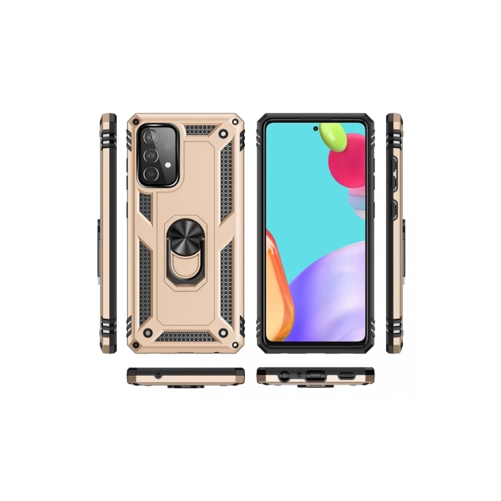 BFS  Samsung Galaxy A33 5G Kılıf Sofya Yüzüklü Silikon Kapak - Gold