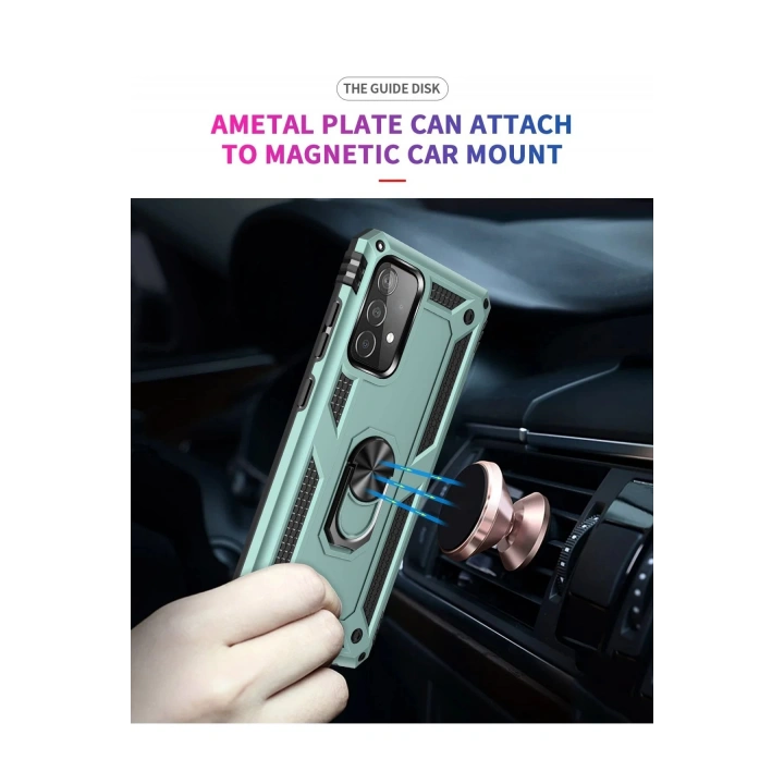 BFS Samsung Galaxy A33 5G Kılıf Sofya Yüzüklü Silikon Kapak - Yeşil