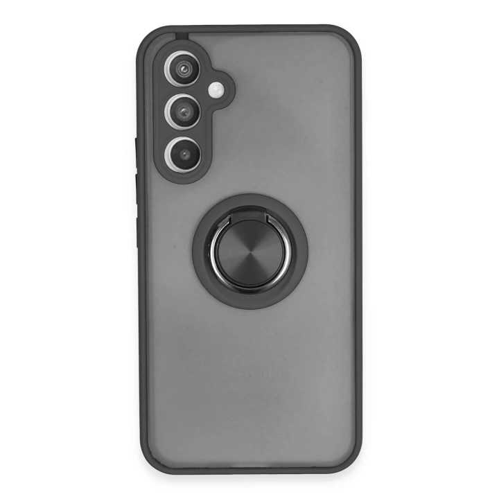BFS  Samsung Galaxy A34 5G Kılıf Montreal Yüzüklü Silikon Kapak - Siyah