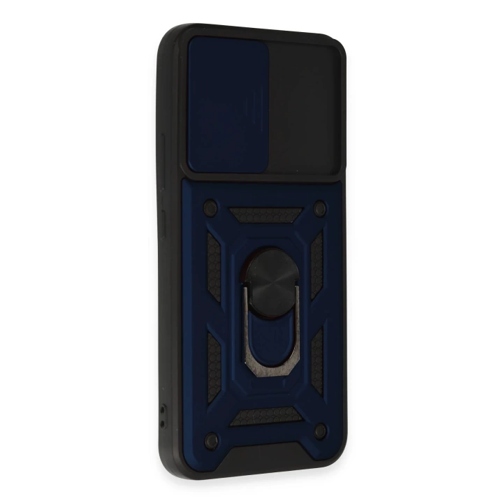 BFS  Samsung Galaxy A34 5G Kılıf Pars Lens Yüzüklü Silikon - Lacivert