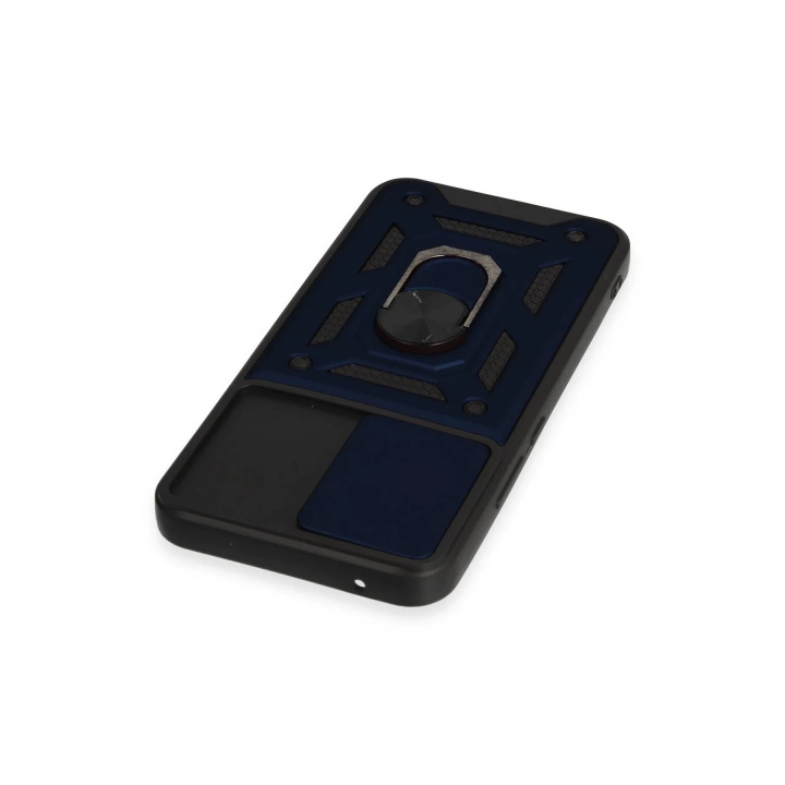 BFS  Samsung Galaxy A34 5G Kılıf Pars Lens Yüzüklü Silikon - Lacivert