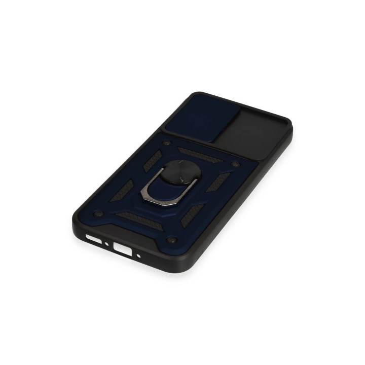 BFS  Samsung Galaxy A34 5G Kılıf Pars Lens Yüzüklü Silikon - Lacivert