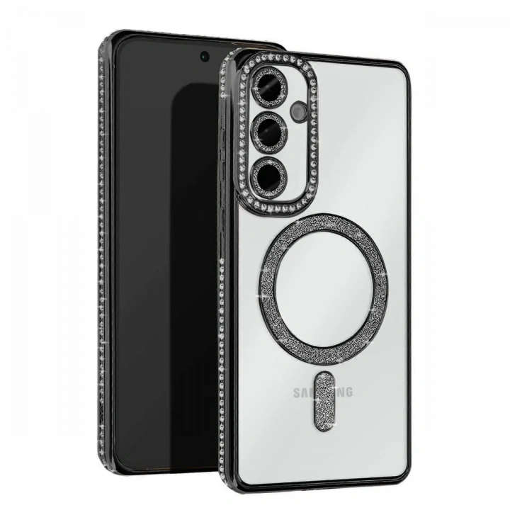 BFS  Samsung Galaxy A35 5G Joke Simli Magneticsafe Kılıf - Siyah