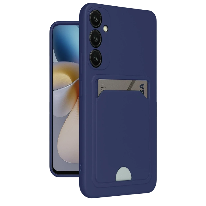 BFS  Samsung Galaxy A35 5G Kılıf Kelvin Kartvizitli Silikon - Lacivert