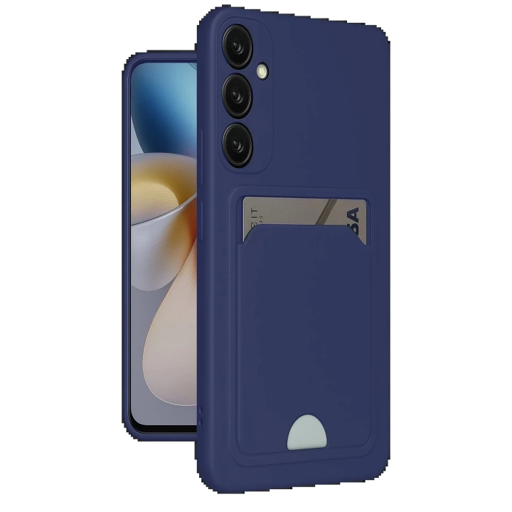 BFS Samsung Galaxy A35 5G Kılıf Kelvin Kartvizitli Silikon - Lacivert